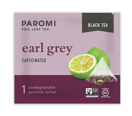 Organic Earl Grey Black Tea, Full Leaf, in Pyramid Tea Bags by Paromi Tea