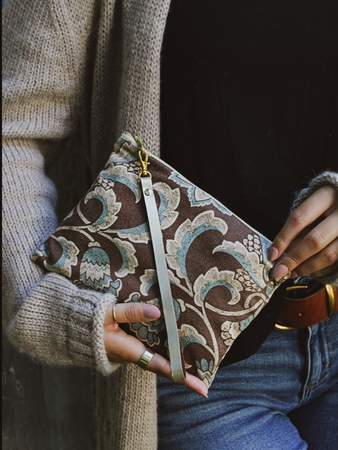 Egyptian Lotus Moleskin Purse by Ash & Rose