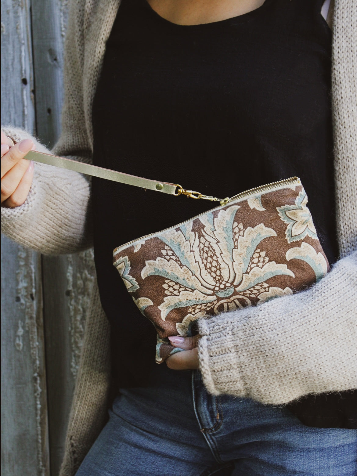 Egyptian Lotus Moleskin Purse by Ash & Rose