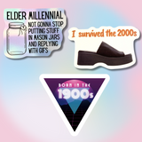 Elder Millennial Bundle Sticker | Laptop Phone Water Bottle Vinyl Decals | 3 Pack by The Bullish Store