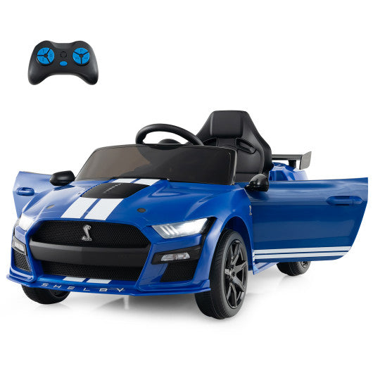 12V Licensed Ford Mustang Shelby GT500 Kids Ride on Car with Remote Control for Kids Aged 3-8-Blue