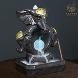 Elephant Statue Waterfall Incense Burner by incenseocean