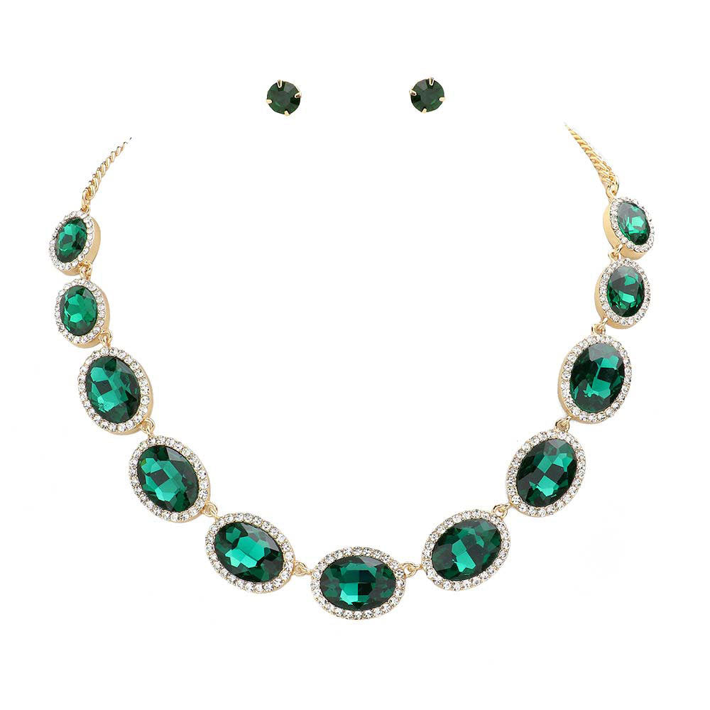 Oval Stone Link Evening Necklace by Madeline Love