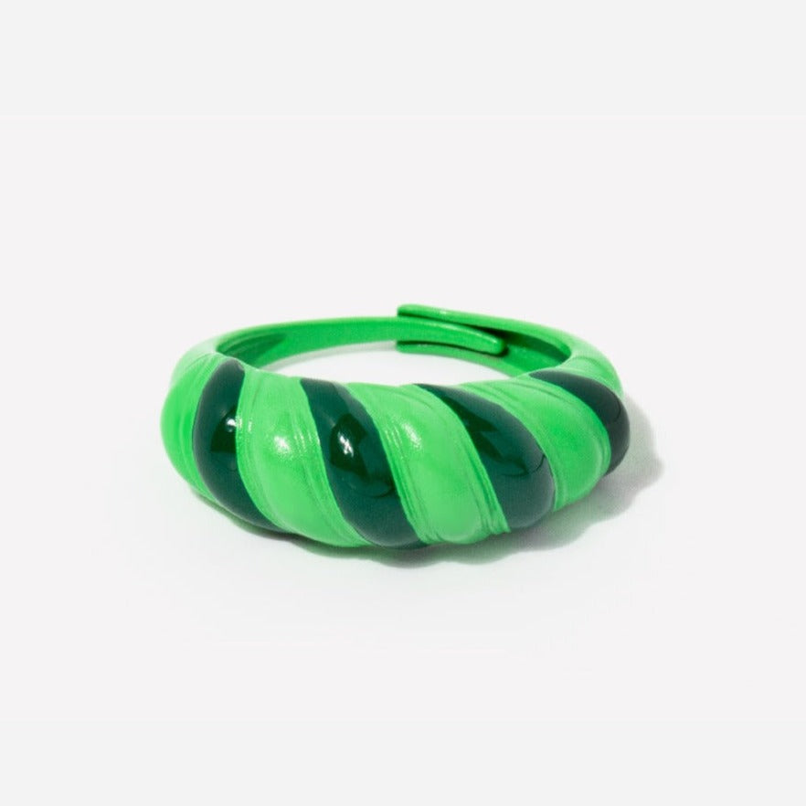 Emerald Green Croissant Ring by Little Sky Stone