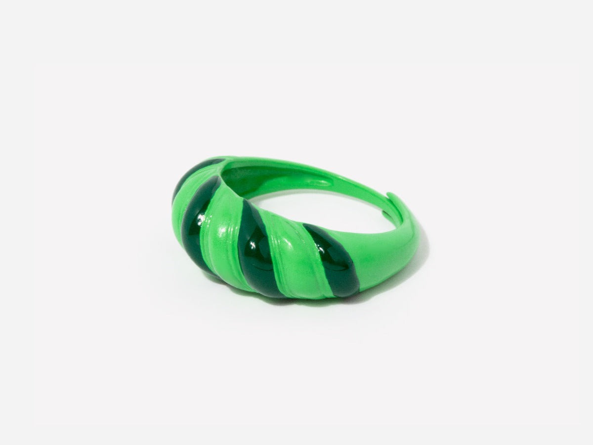 Emerald Green Croissant Ring by Little Sky Stone