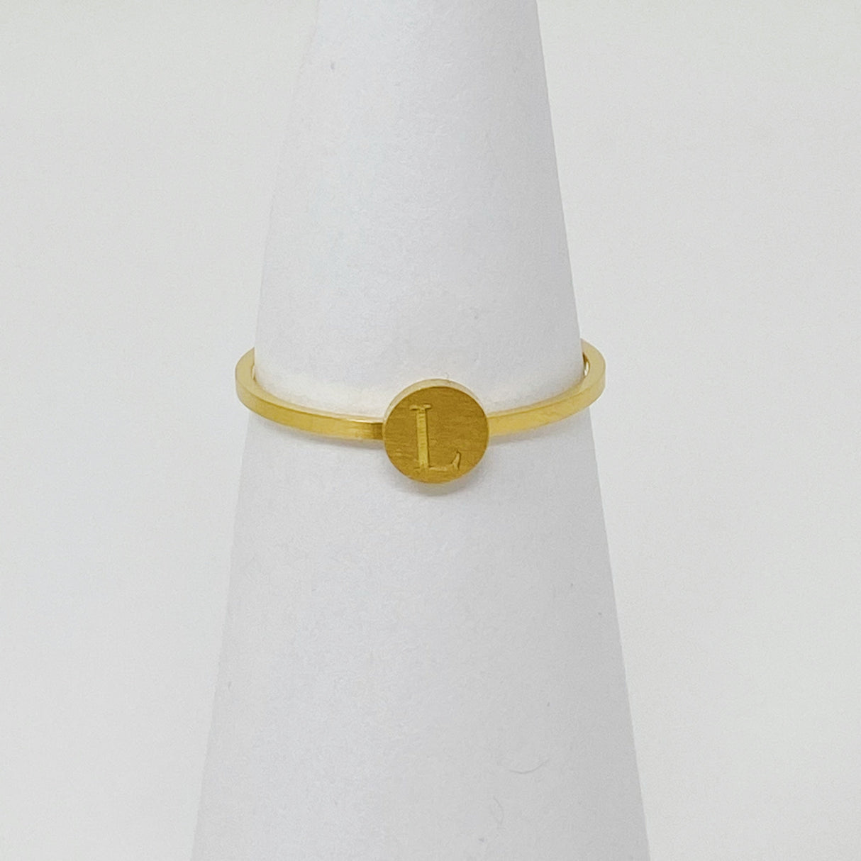 Tiny Initial Ring by Ellisonyoung.com