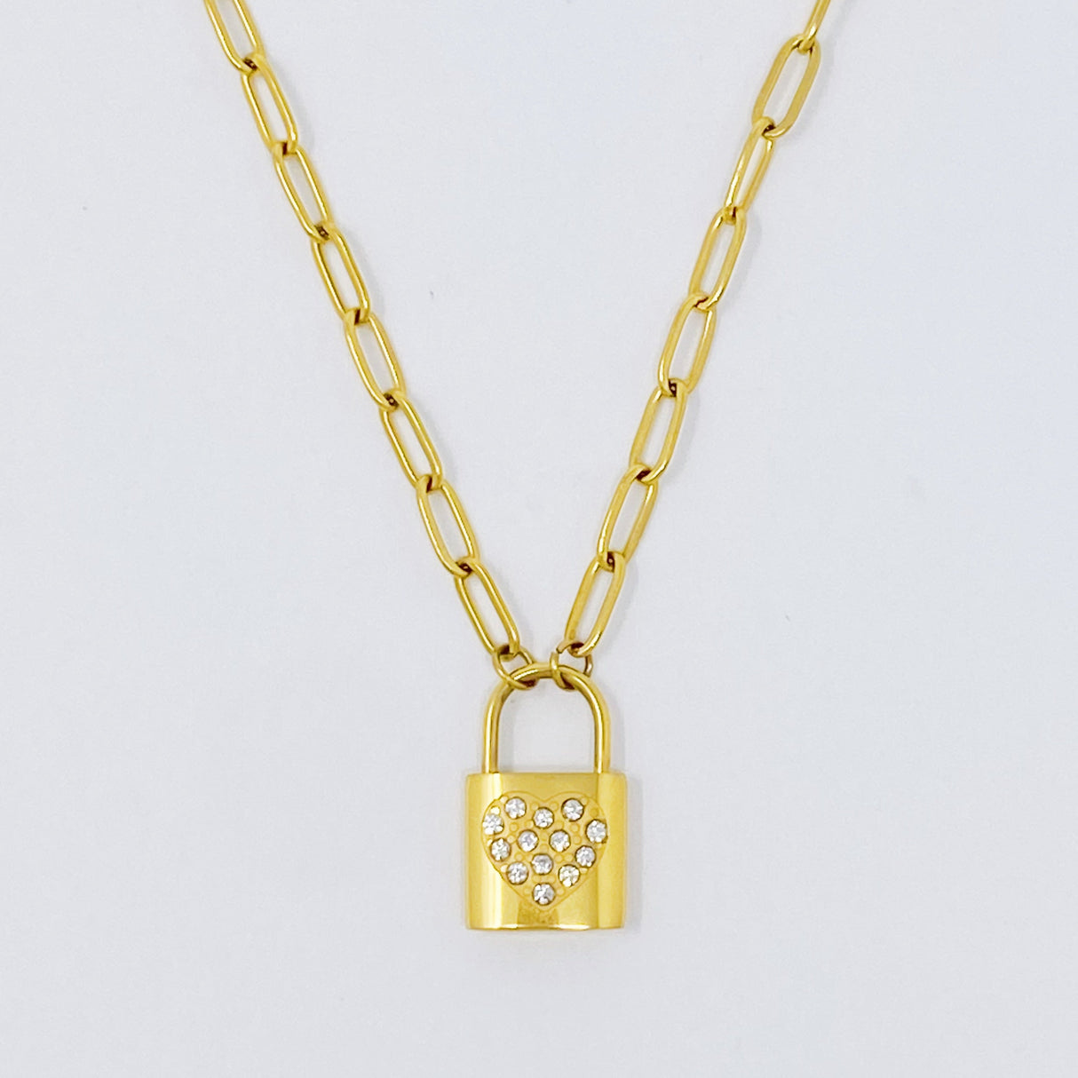 Locked In Shiny Heart Necklace by Ellisonyoung.com