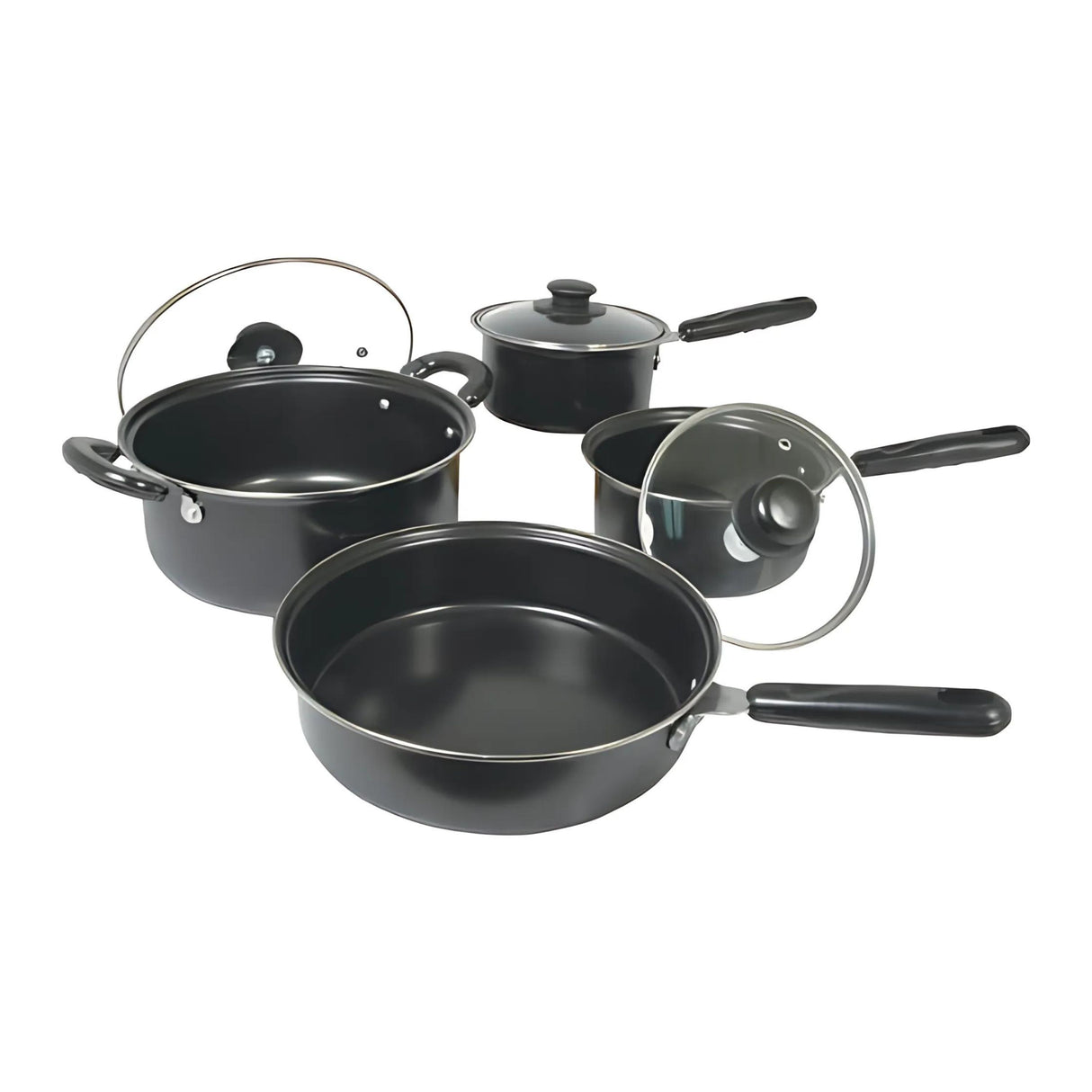 Better Chef 7-Piece Carbon Steel Cookware W/Glass Lids - Carbon