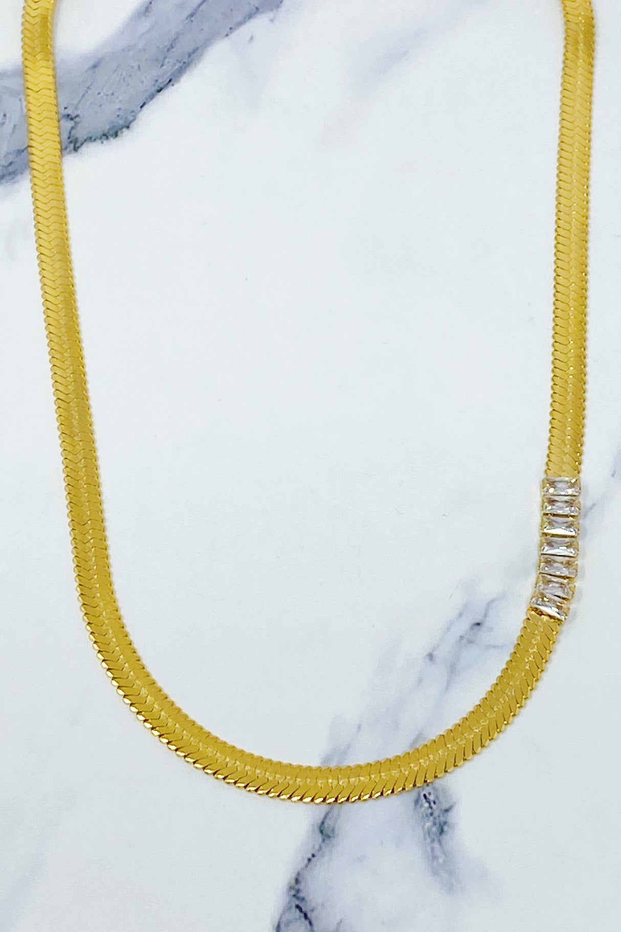 Herringbone Jeweled Necklace by Ellisonyoung.com