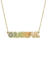 Grateful Rhinestone Nameplate Necklace by Meghan Fabulous