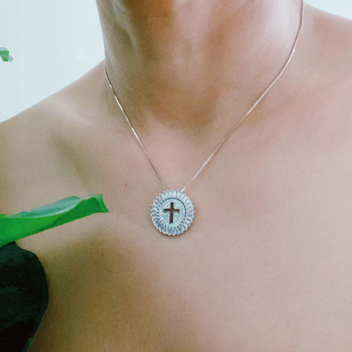 Shine Circle Cross Necklace by Ellisonyoung.com