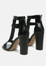 felicity zip up block heel sandals by London Rag