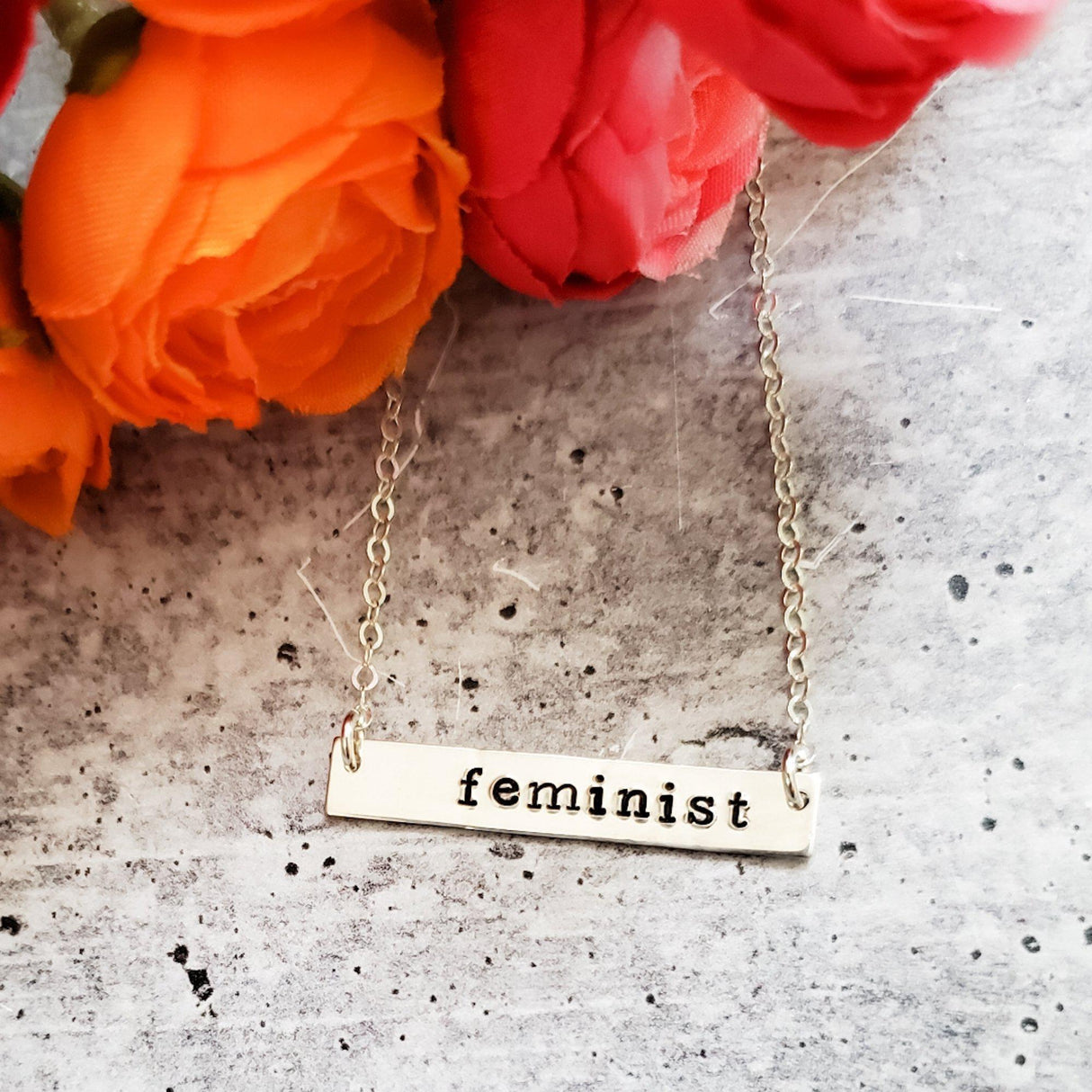 FEMINIST Bar Necklace by Salt and Sparkle