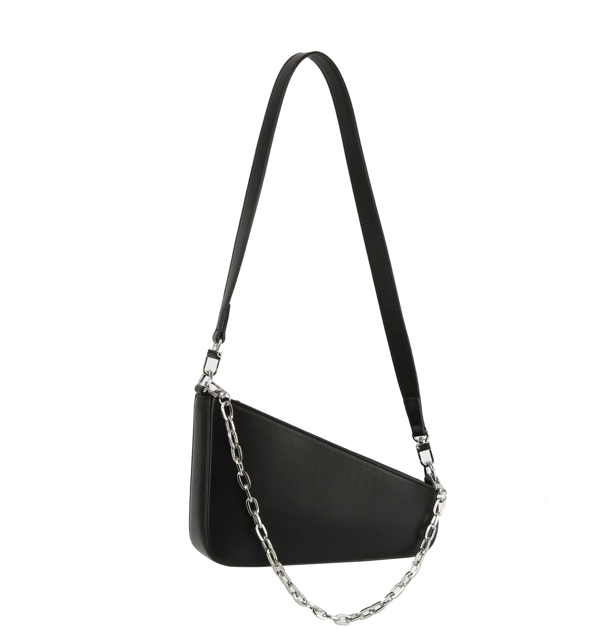 Oblique Shoulder Bag With Chain by hfstylish