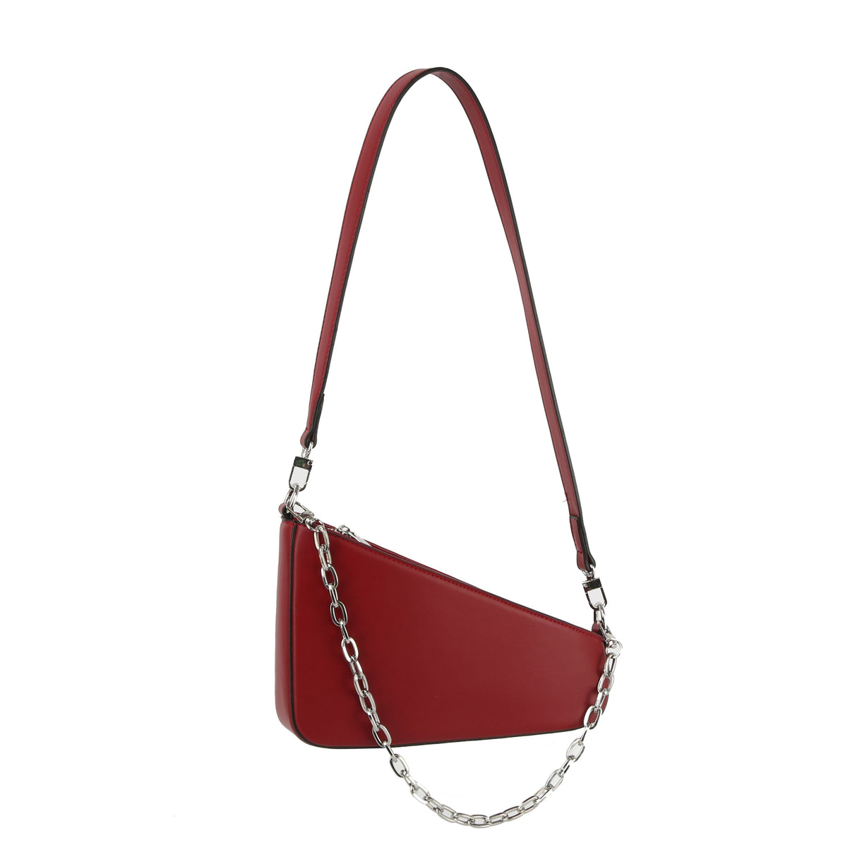 Oblique Shoulder Bag With Chain by hfstylish