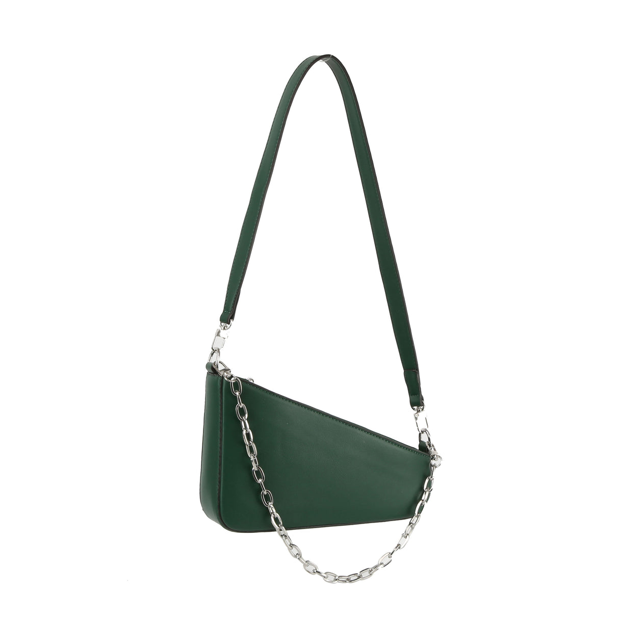 Oblique Shoulder Bag With Chain by hfstylish