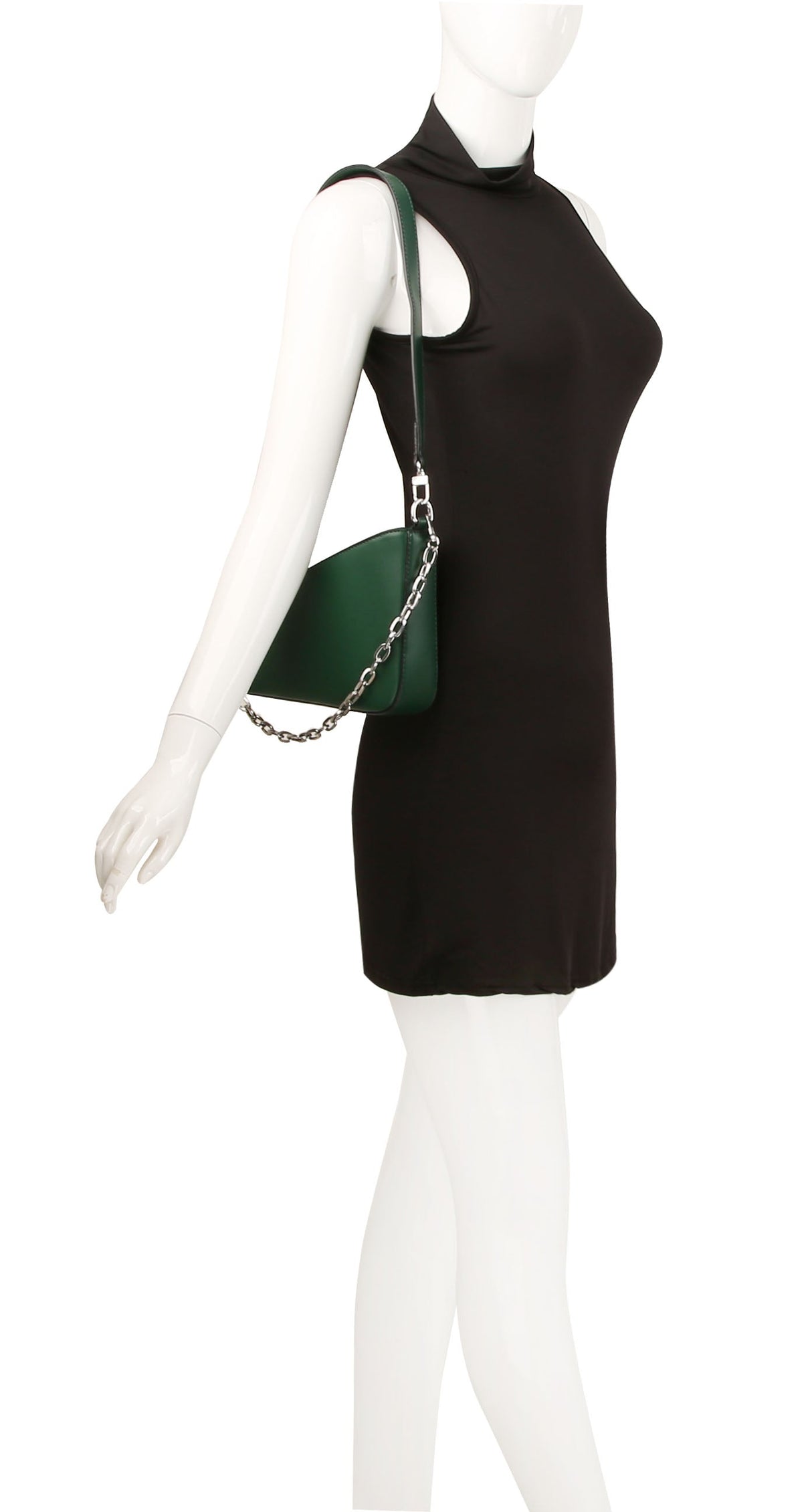 Oblique Shoulder Bag With Chain by hfstylish