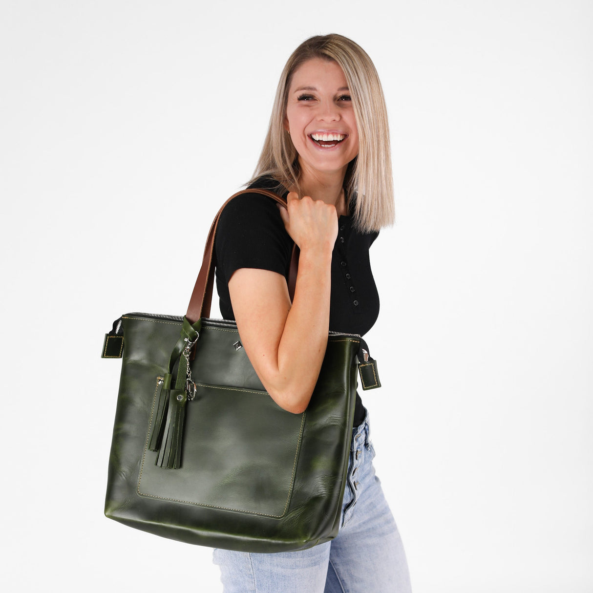 Zippered Deluxe Lifetime Tote by Lifetime Leather Co