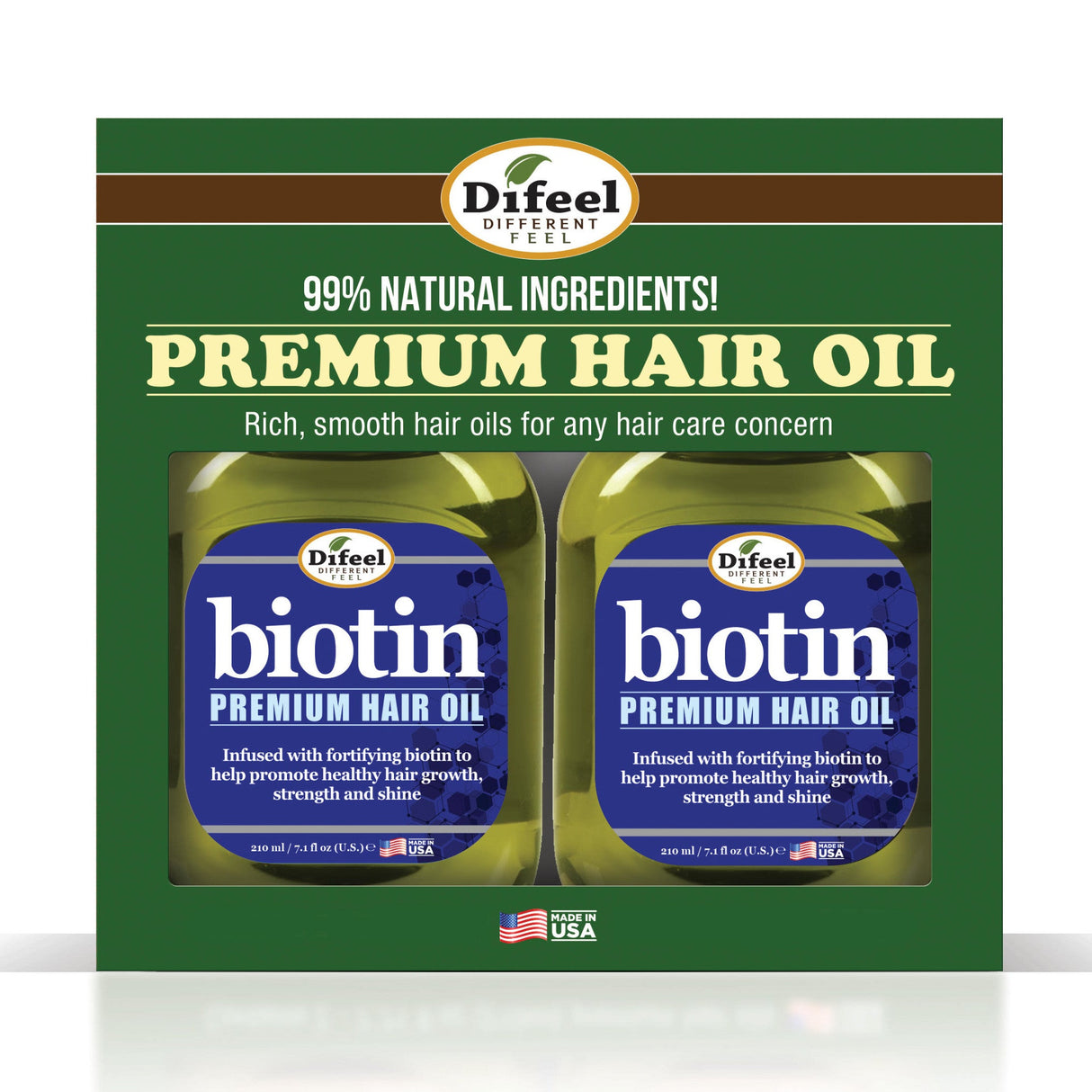 Difeel Biotin Premium Hair Oil 7.1 oz. 2-PACK GIFT SET by difeel - find your natural beauty