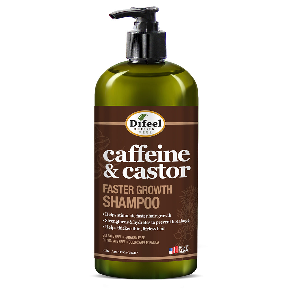 Difeel Caffeine & Castor Shampoo for Faster Hair Growth 33.8 oz. by difeel - find your natural beauty