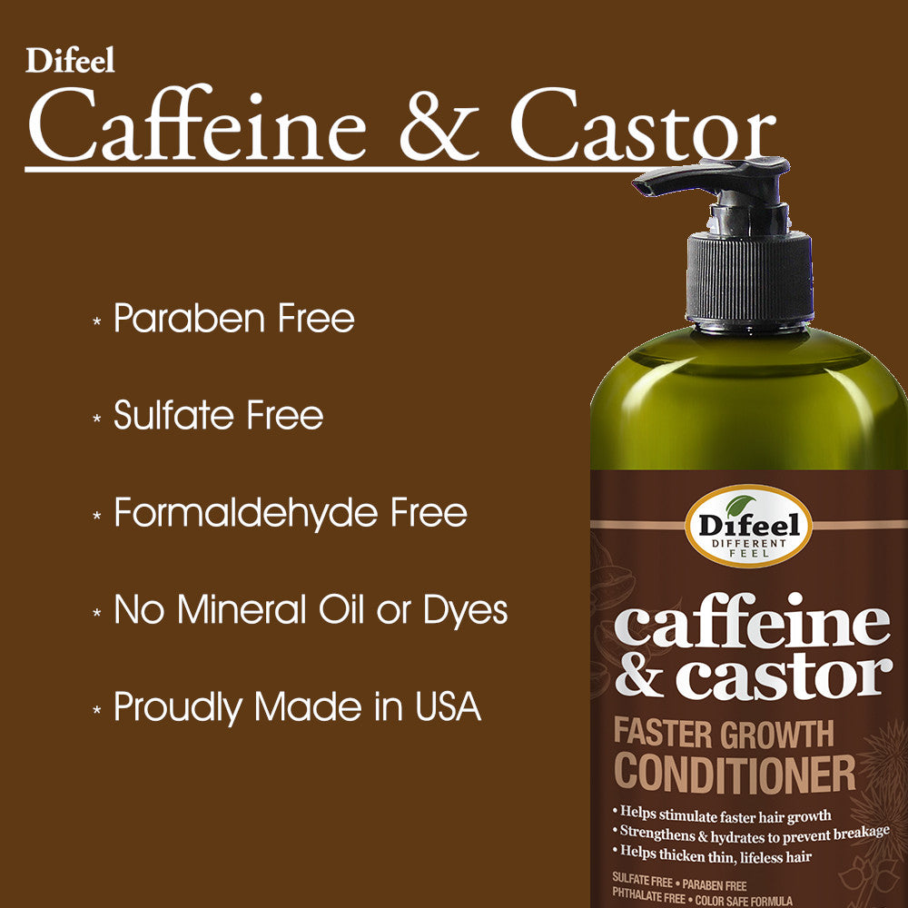 Difeel Caffeine & Castor Conditioner for Faster Hair Growth 33.8 oz. by difeel - find your natural beauty