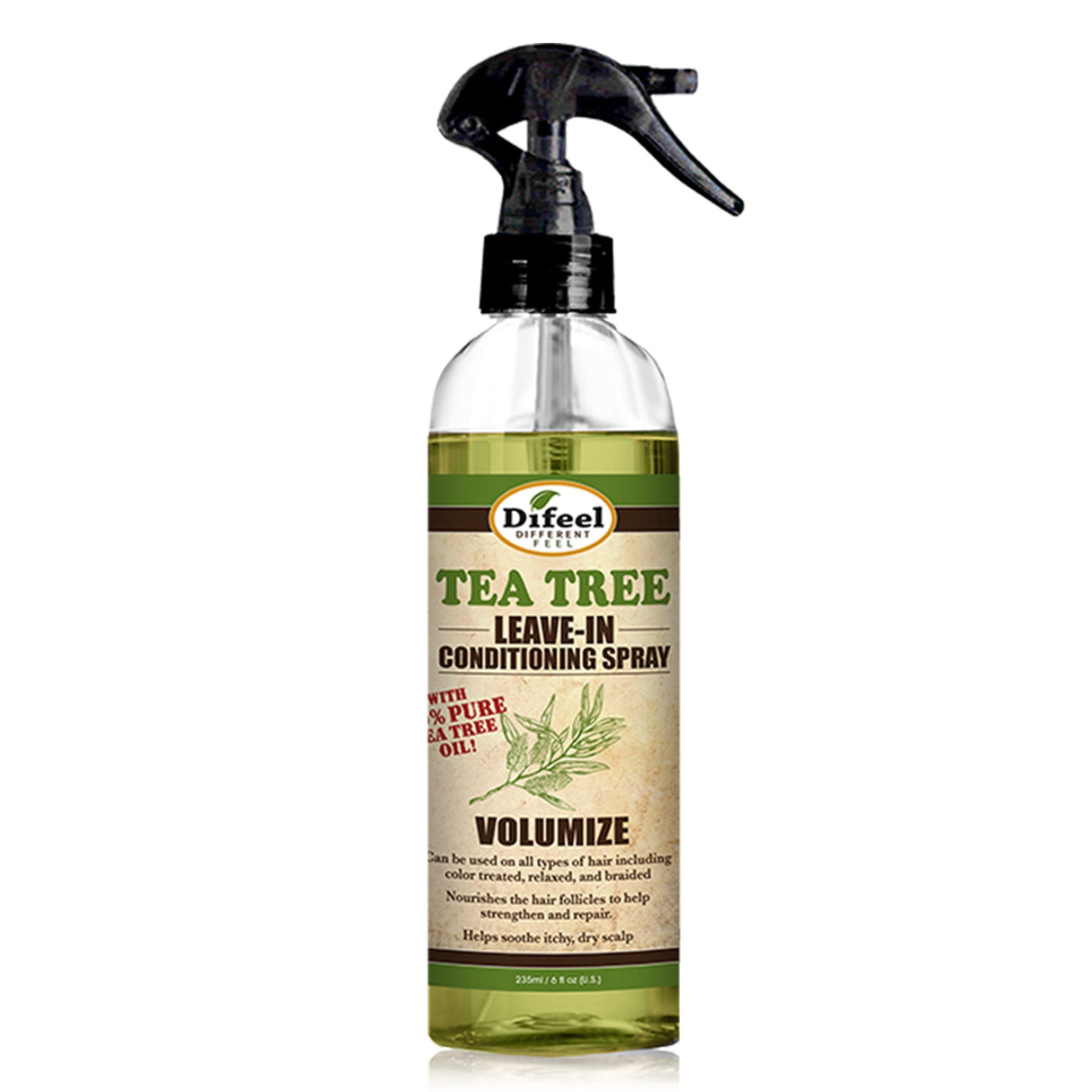 Difeel Volumize Leave in Conditioning Spray with 100% Pure Tea Tree Oil 6 oz. by difeel - find your natural beauty