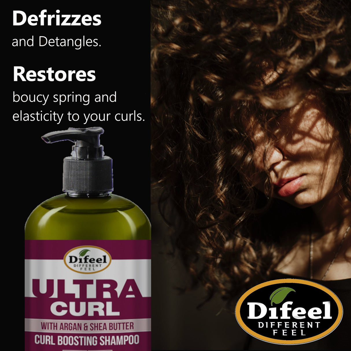 Difeel Ultra Curl with Argan & Shea Butter - Curl Boosting Shampoo 33.8 oz. by difeel - find your natural beauty