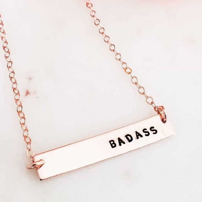 FUCK IT Classic Bar Necklace by Salt and Sparkle