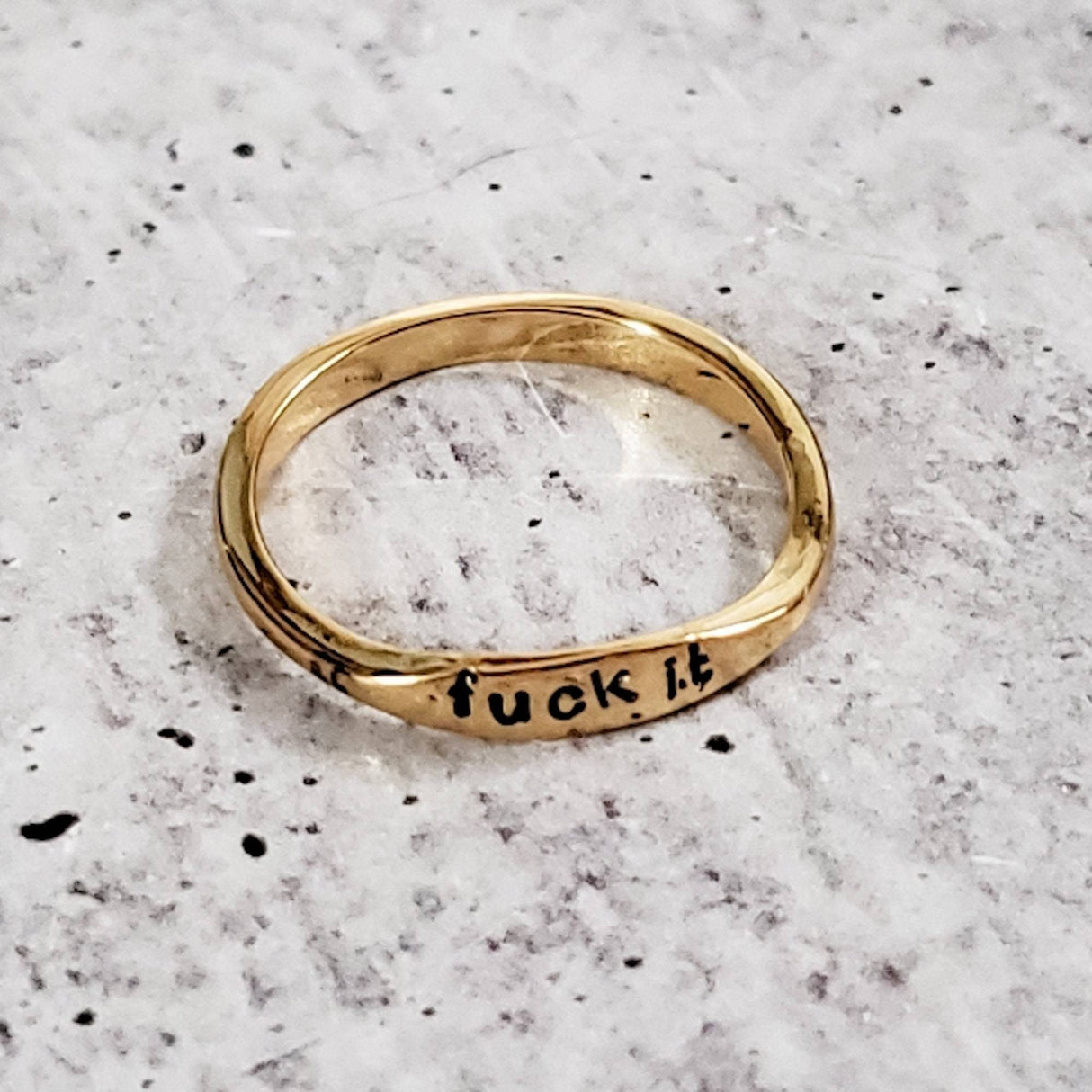 FUCK IT Dainty Gold Ring by Salt and Sparkle