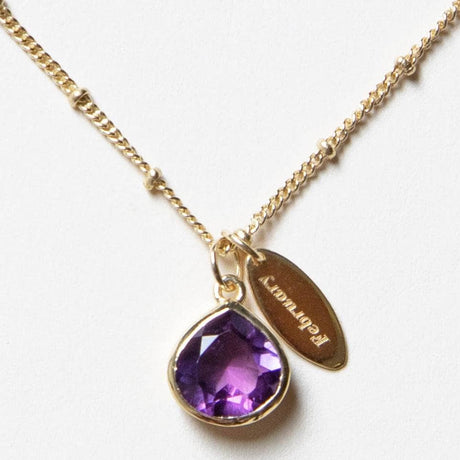 February Amethyst Birthstone Necklace by Tiny Rituals