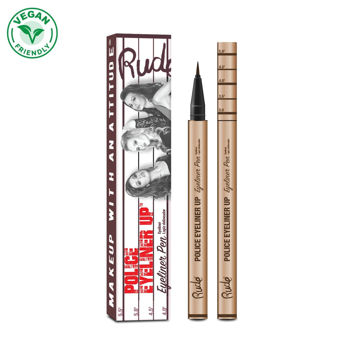 RUDE Police Eyeliner Up Eyeliner Pen Display Set, 24pcs