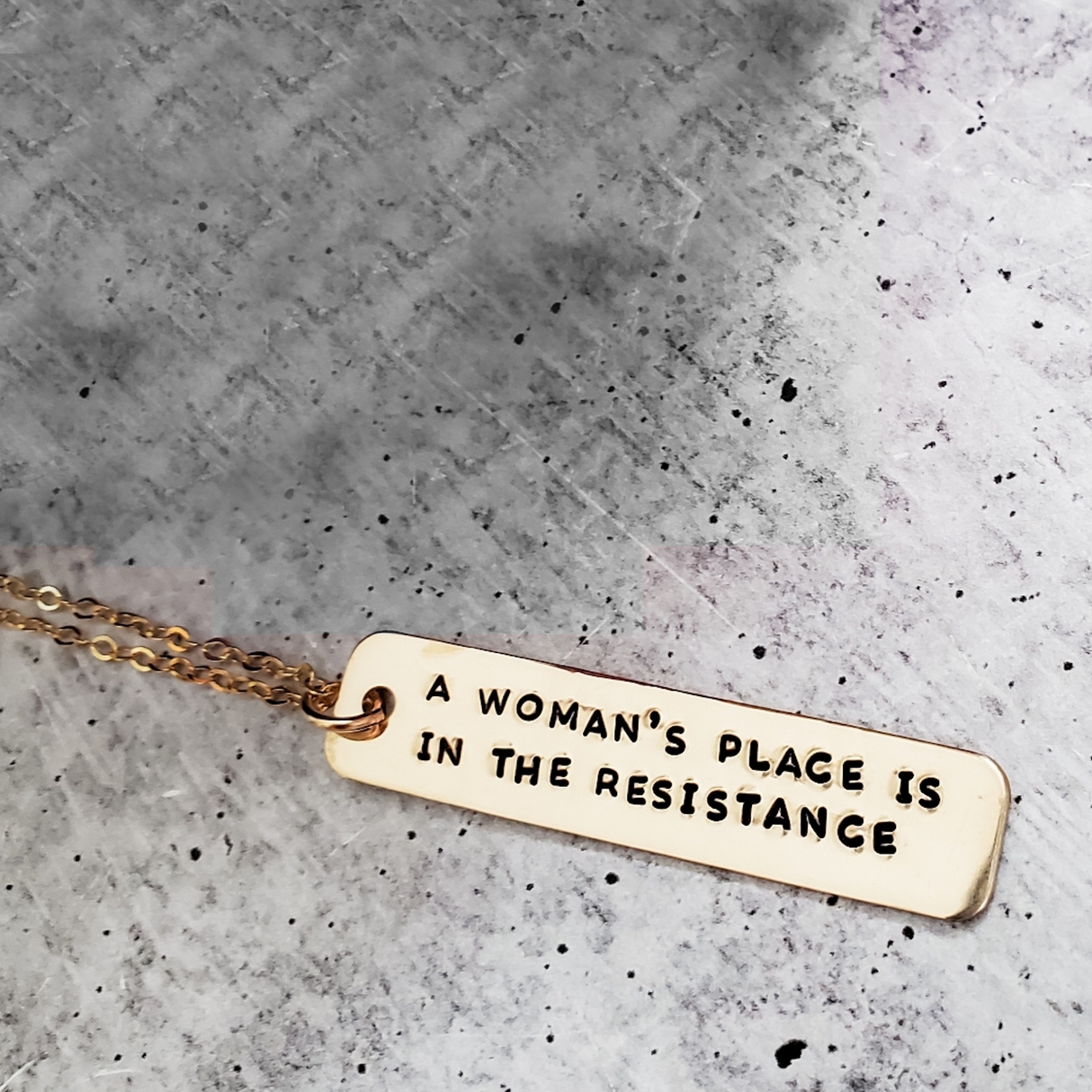 Feminist Vertical Bar Necklace by Salt and Sparkle