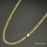 Sterling Silver 925 Figaro Link Chain 3.5MM, 16"-24", Figaro Chain Necklace, 14K Yellow Gold Plated Italian Made Sterling Silver 925 Unisex Chain by Donatello Gian