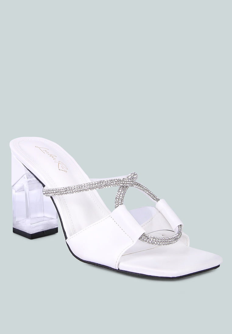 fineapple rhinestone embellished clear sandals by London Rag