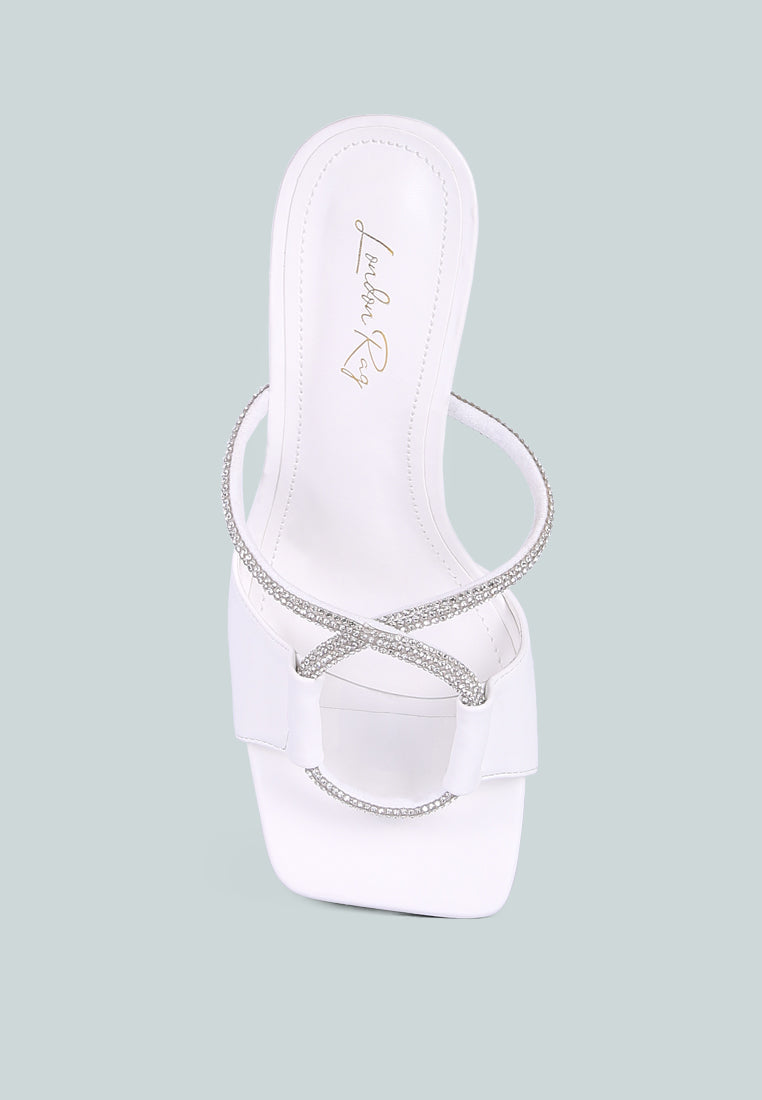 fineapple rhinestone embellished clear sandals by London Rag