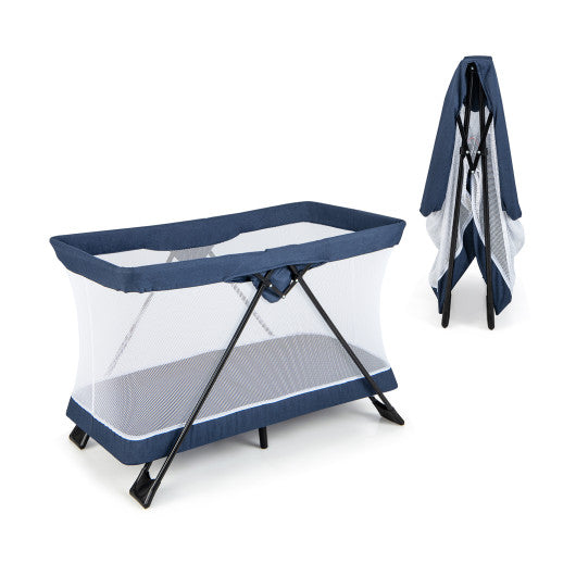 Baby Foldable Playpen with Removable Mattress and Washable Cover