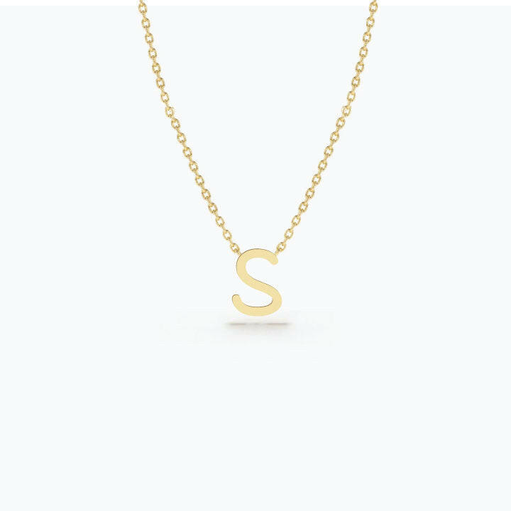 14k Gold Customized initial Necklace by VicStoneNYC Fine Jewelry