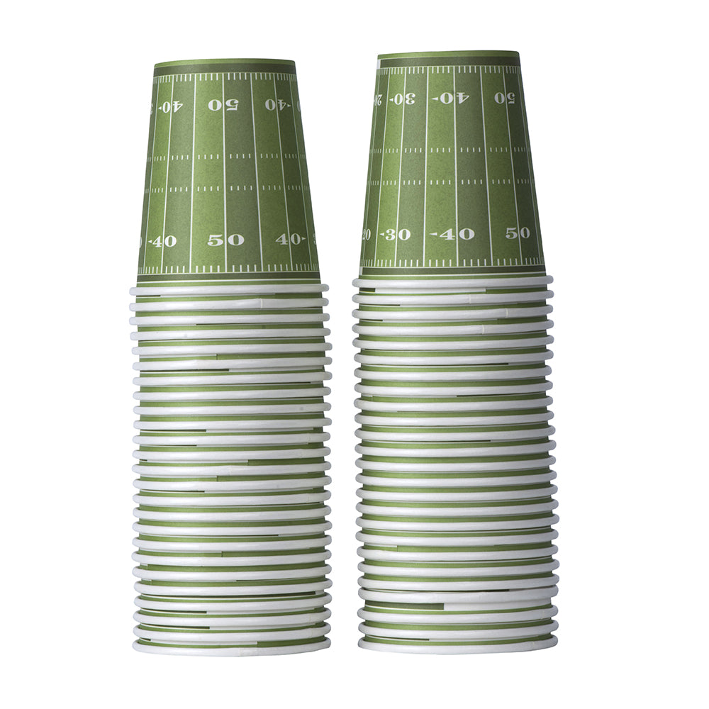 Football Themed Disposable Paper Cups 100 Pack 9 Oz by Hammont