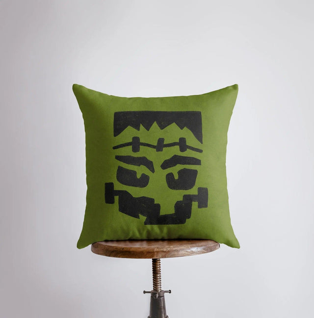 Frankenstein's Monster Pillow Cover | Fall Décor | Halloween Pillows | Halloween Décor | Fall Throw Pillows | Cute Throw Pillows by UniikPillows - Vysn