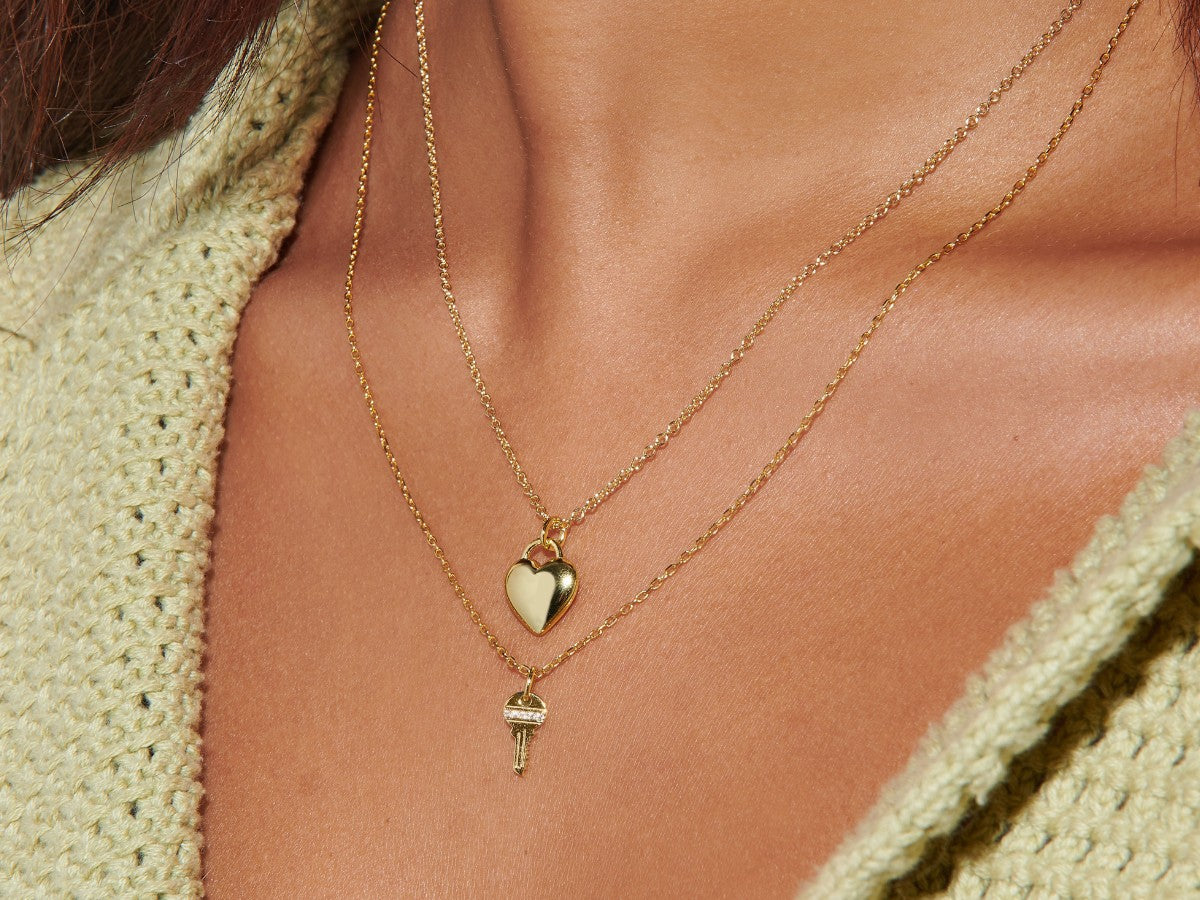 Tiny Key Necklace Charm by Little Sky Stone