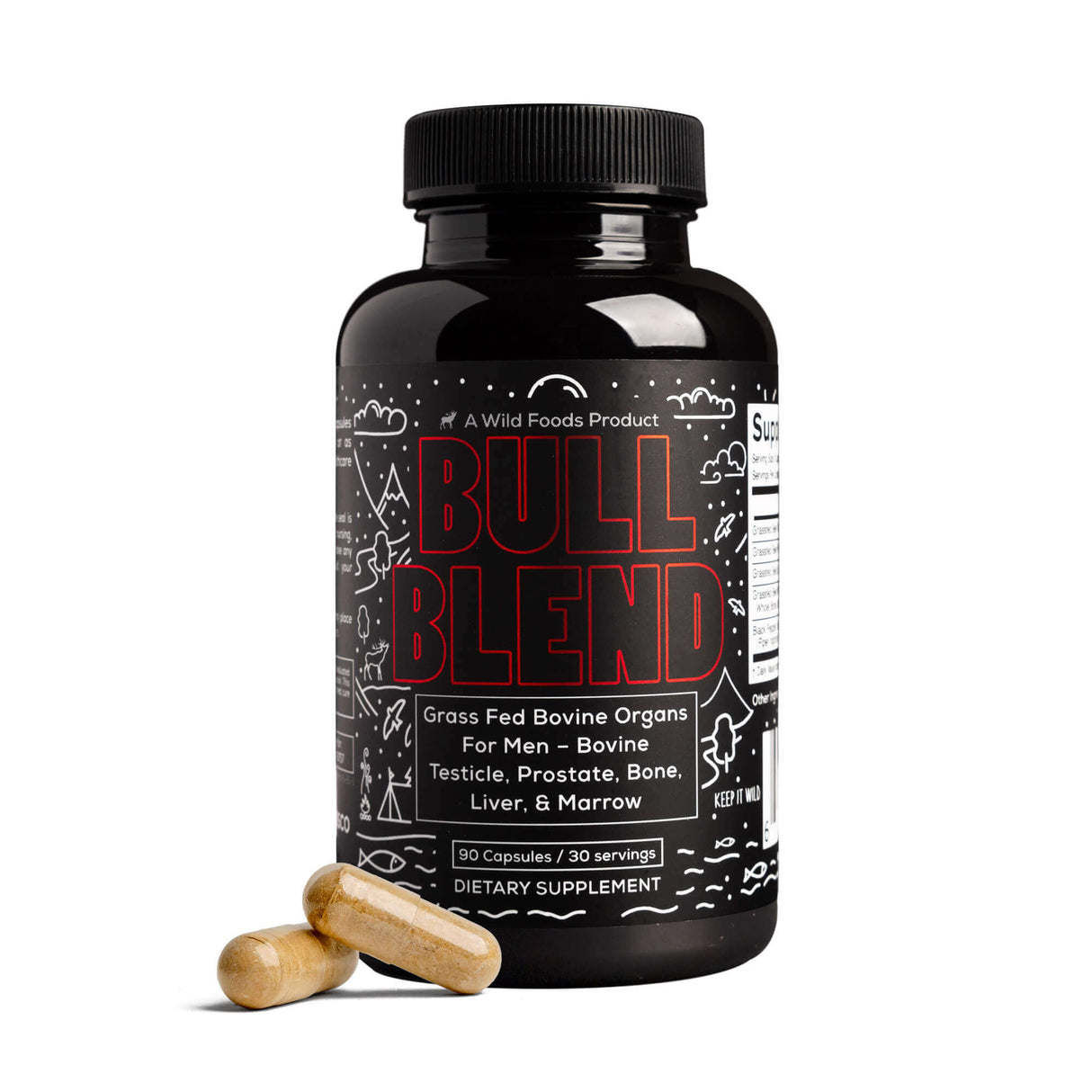 Bull Blend: Beef Organ Complex For Hormones - Bovine Prostate, Bone, Liver & Marrow by Wild Foods