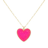 Druzy Heart Pendant Necklace by Madeline Love