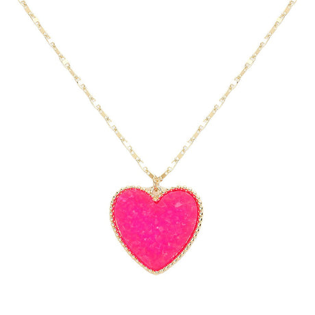 Druzy Heart Pendant Necklace by Madeline Love