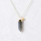 Labradorite Crystal Point Necklace by Tiny Rituals