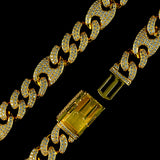 15mm/19mm Diamond Mariner Cuban Chain in Yellow Gold by Custom Gold Grillz