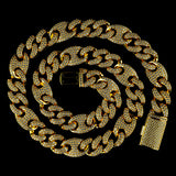 15mm/19mm Diamond Mariner Cuban Chain in Yellow Gold by Custom Gold Grillz