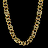 15mm/19mm Diamond Mariner Cuban Chain in Yellow Gold by Custom Gold Grillz