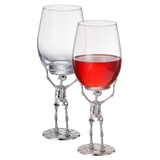 Stemmed Skeleton Wine Glass | Set of 2 | 19oz Halloween Skeleton Glasses 10" H, Goth Gifts, Skeleton Gifts, Skeleton Decor, Spooky Wine Gift Set, Perfect for Halloween Themed Parties by The Wine Savant