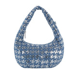 Sequin denim shoulder bag by hfstylish