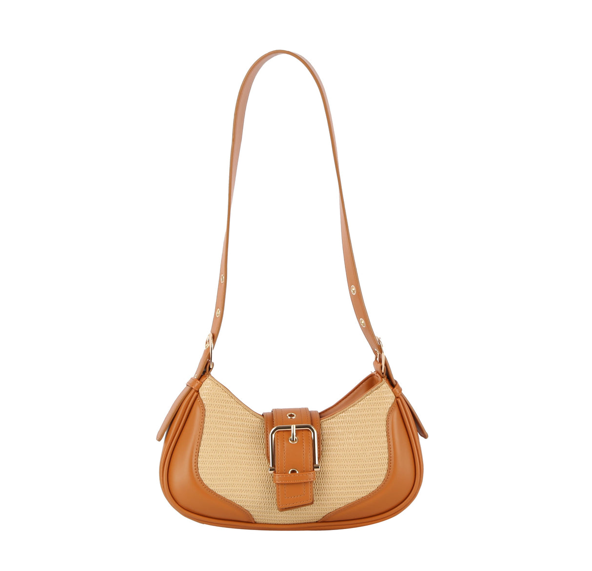 Y2K buckle detailed two tone shoulder bag by hfstylish